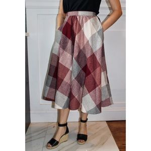 Vintage Plaid Circle Skirt
